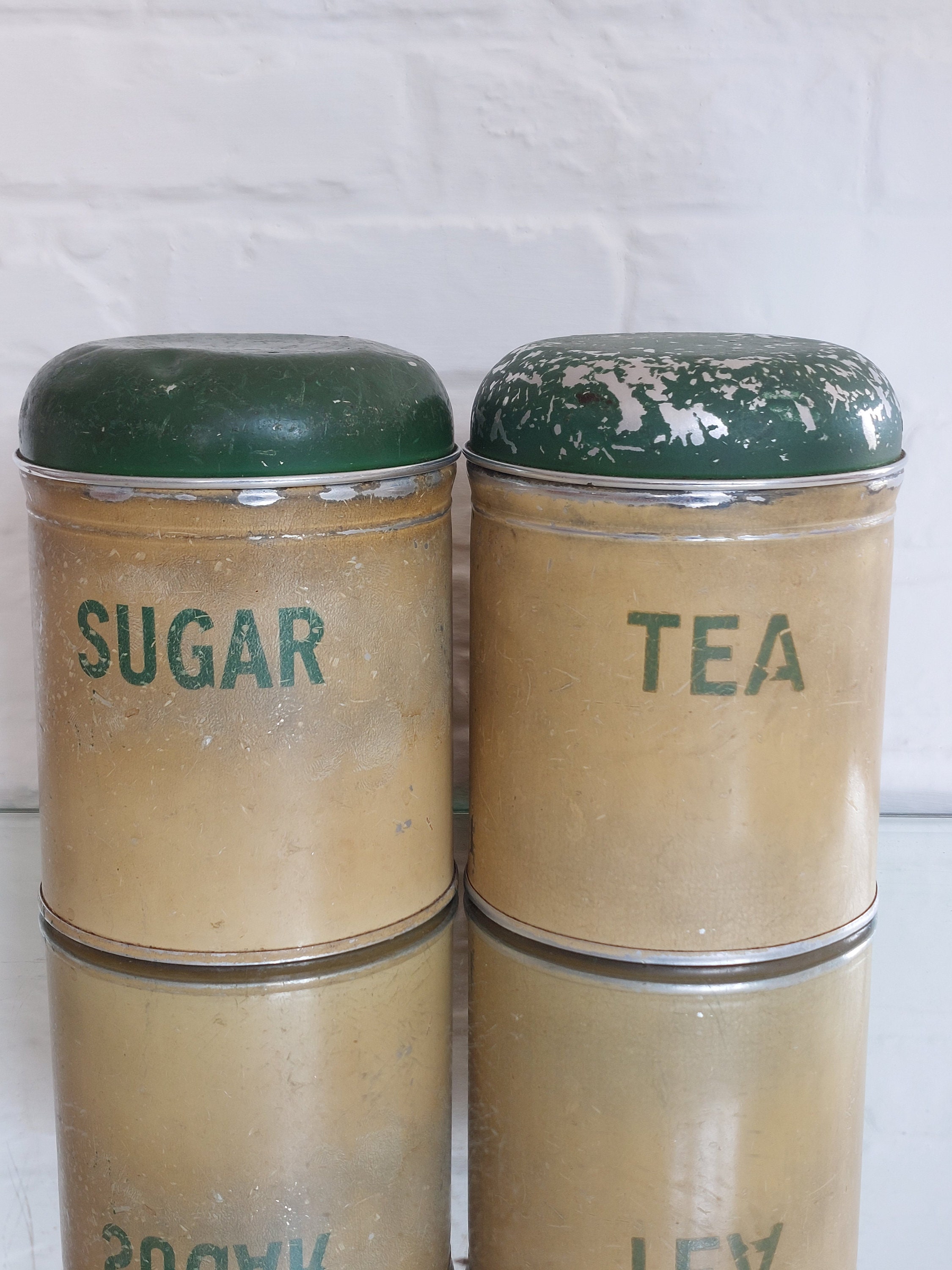 Vintage Worcester Ware England Tea- Sugar Lidded Tins C1940 - Etsy