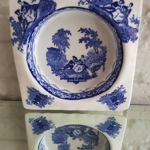 Rare &quot;Royal Doulton&quot; Small Butter Dish Blue & White Rd No 33879 Beautiful!