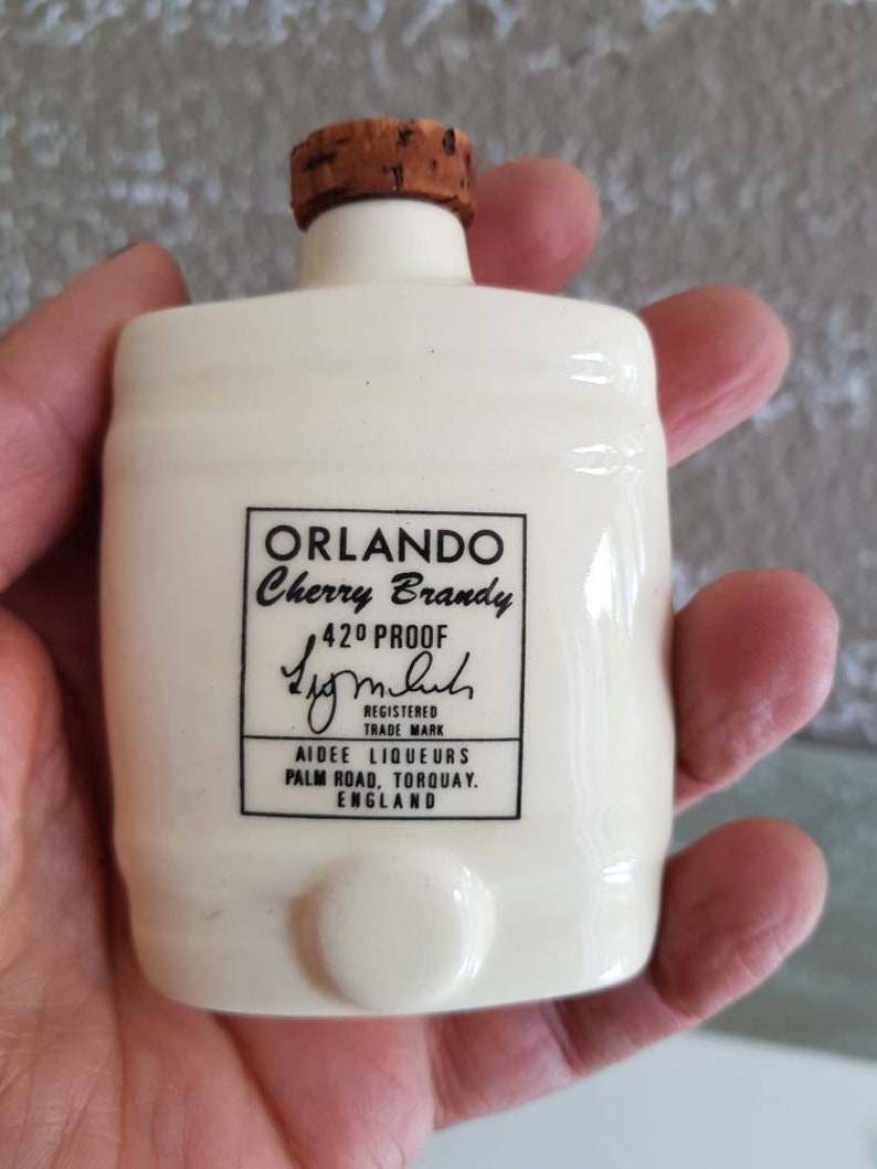 RARE Vintage Orlando Cherry Brandy Aidee Liqueurs MINIATURE Bottle Flask!