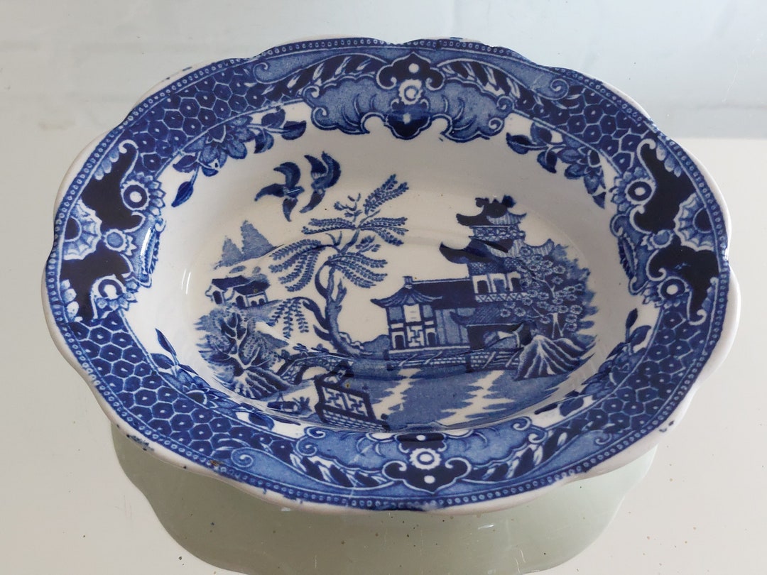 Vintage Burleigh Ware willow Pattern Large Soap Dish Etsy