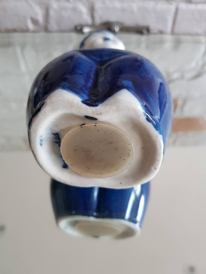 Delft Holland Vintage Blue /& White Ceramic Chubby Boy Dutch Figurine 5.5 Piggy Bank
