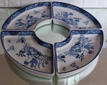 Antique Booths "The Everest" Hors D'Oeuvres 4 Segments Dishes c.1920