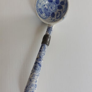 Rare Antique Blue + White Small Ladle c1850