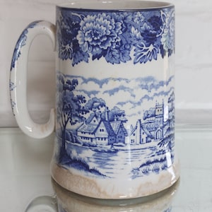 Enoch Woods Large Tankard- Mug &quot;English Scenery&quot; Pattern c1920