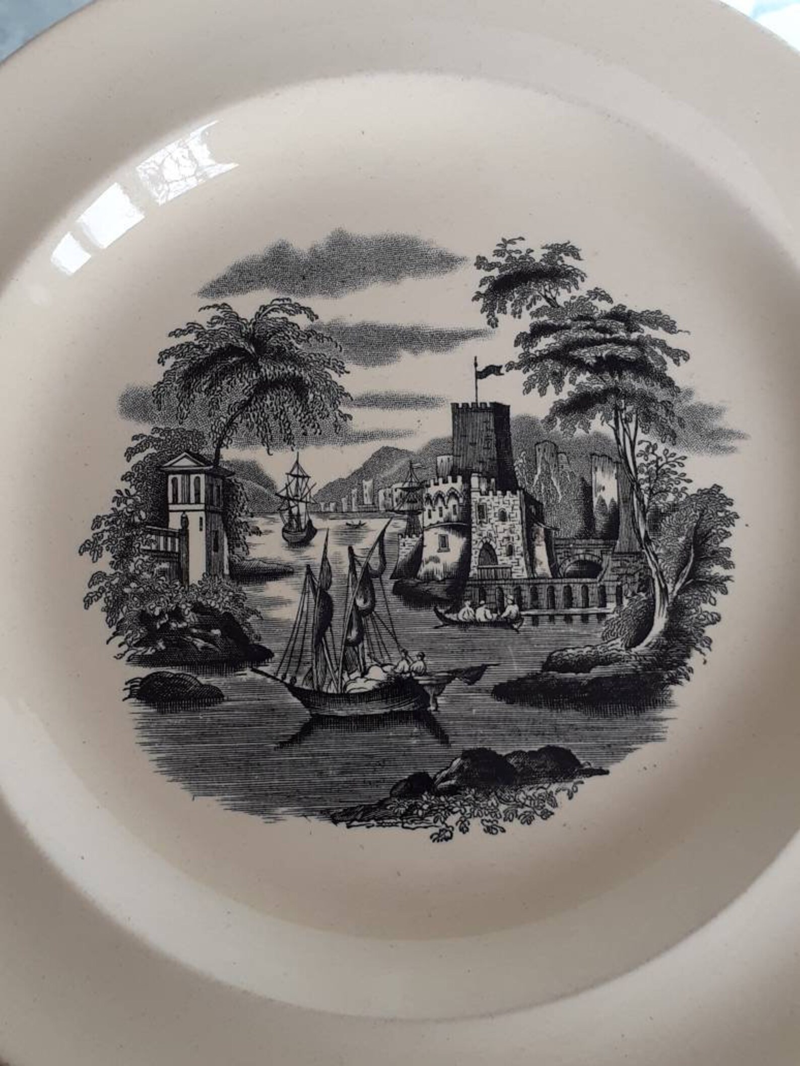 Lovely Pair of Wedgwood Etruria Side Plates Black Transfer Etsy
