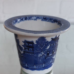 RARE Antique Royal Doulton Blue Willow Horseradish Jar- Pot c1920