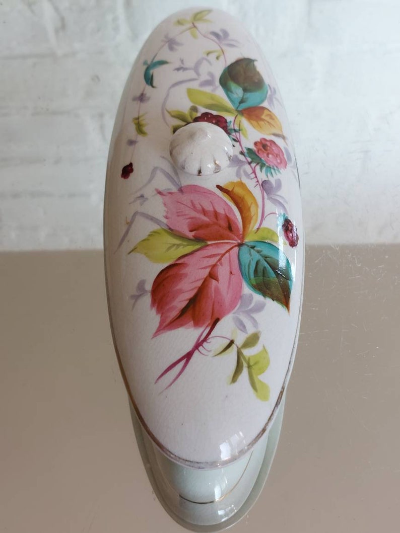 Victorian Oval China Toothbrush Razor Lidded Box- Holder C.1800s - Etsy