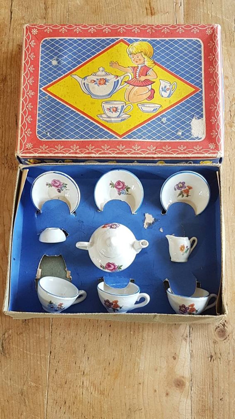 RARE Vintage 1940s Boxed Children's China Tea Set Doll Etsy