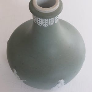 Rare Antique Wedgwood Green Jasperware &quot;Humphrey Taylor & Co&quot; London 1770 Liqueour Bottle- Decanter