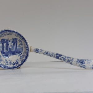 Fabulous Antique Victorian LARGE 10&quot; Soup Ladle with Staple Repair c1800s