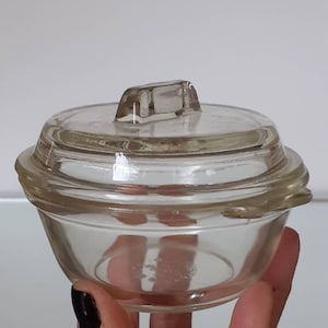 Vintage Retro Pyrex Clear Glass Lidded Small Casserole Dish- Rare Darling!