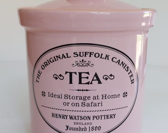 Hase Henry Watson Keramik - Das Original Suffolk Canister Pink großes Tee Vorratsglas!