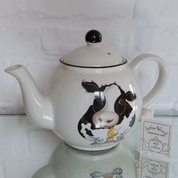 Vintage "Arthur Wood" Small Cow Pattern Teapot & Matching Mug- Both UNUSED!