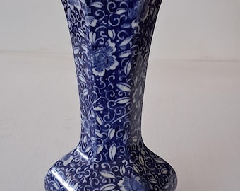 Fabulous Antique Blue & White Small Vase by "P P Co Ltd" Joris Pattern c1900s