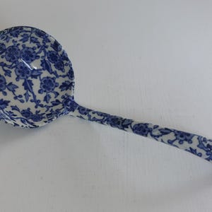 Rare Blue + White Arden Pattern LARGE 11.2&quot; Soup Ladle c1920