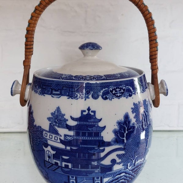 Rare Adderley Ware "Old Willow" Biscuit Barrel- Storage Jar c1920s