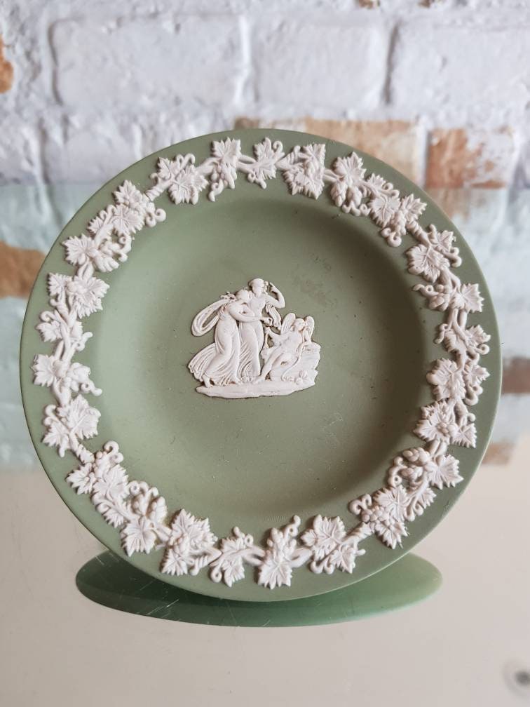 Wedgwood Green Jasperware Small Plate Dish 4.3 Wide Etsy