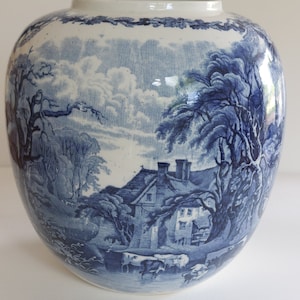 Very Rare MASSIVELY LARGE 10&quot; Booths Silicon China &quot;British Scenery&quot; Bulbous Vase c1900- 1905