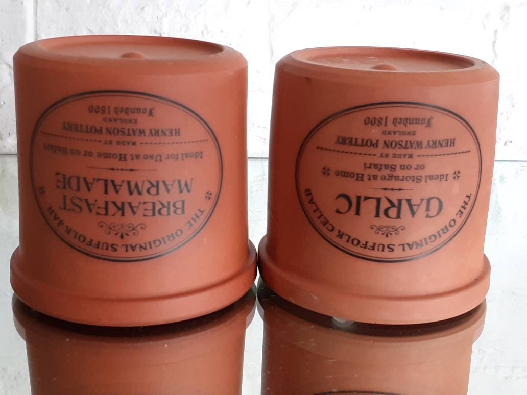 Henry Watson Pottery Terracotta Garlic Cellar & Breakfast Etsy UK