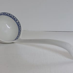 Vintage Adams Ironstone LARGE 10&quot; Soup Ladle- Blue Shamrock Pattern- Mint Condition!