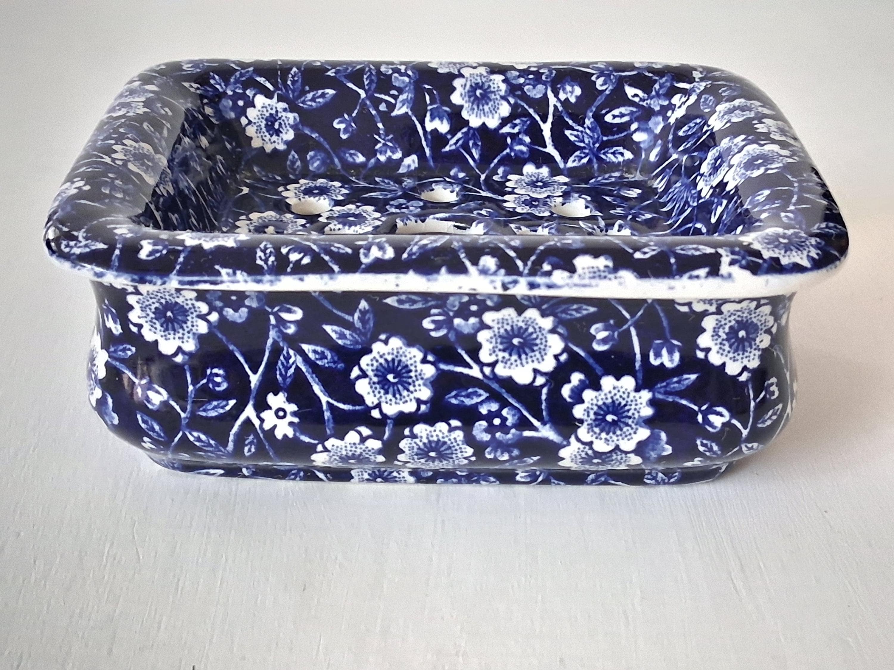 Blue Calico Burleigh Dish - Etsy
