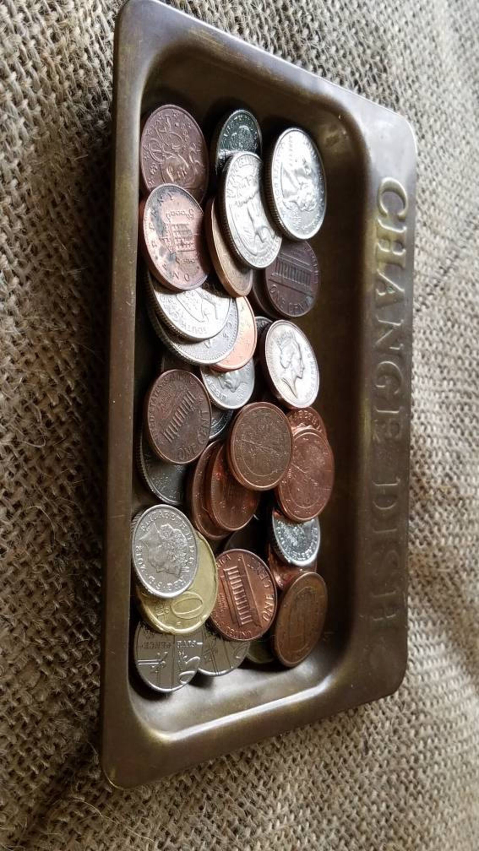 Vintage Heavy Solid Brass Pocket Change Tray 155grms - Etsy