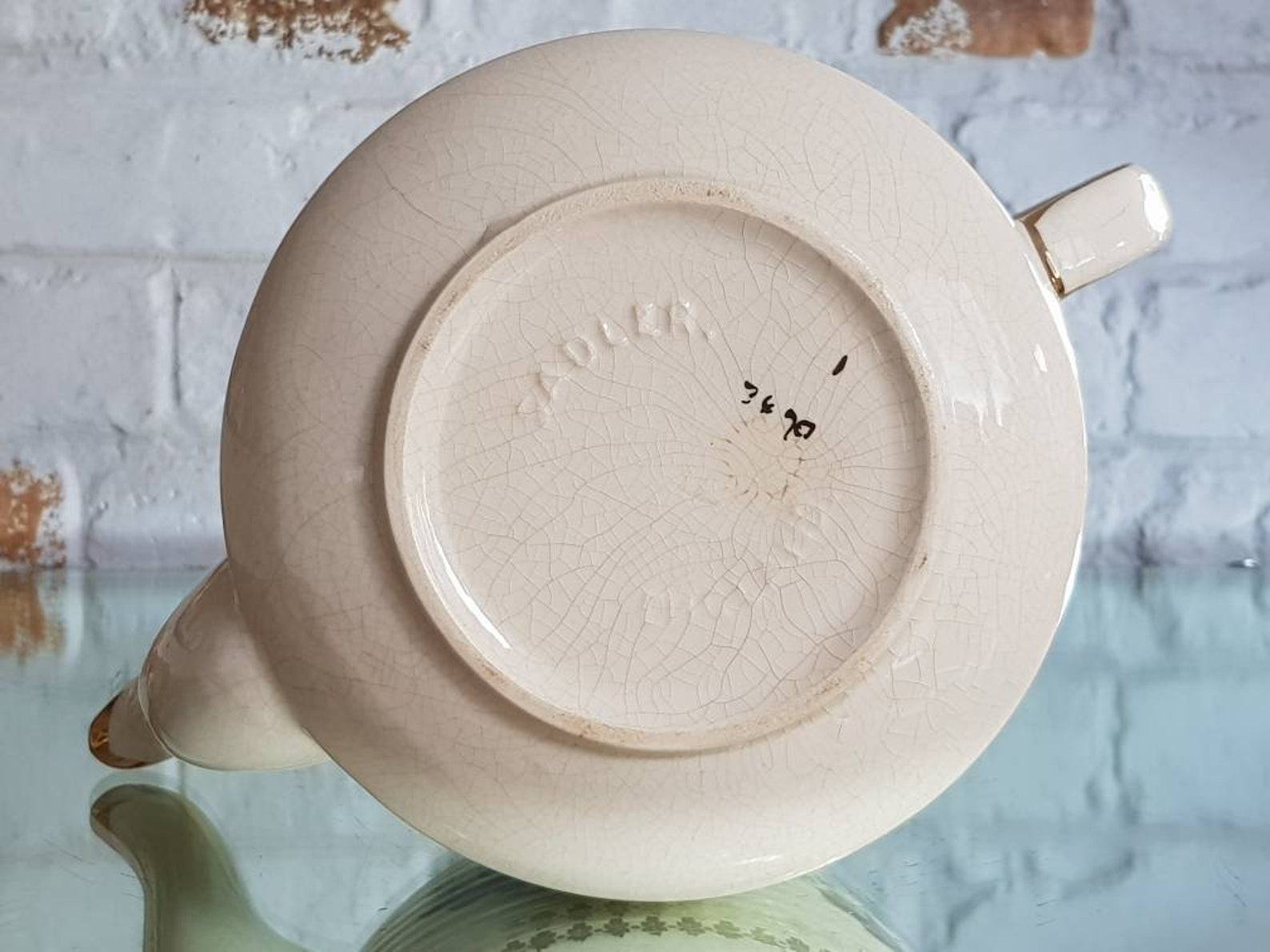 Vintage sadler China Teapot Gold Floral Etsy