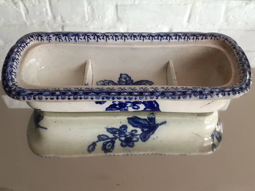 Antique C.1800's Flow Blue Porcelain Razor Toiletry Box C1800s - Etsy UK