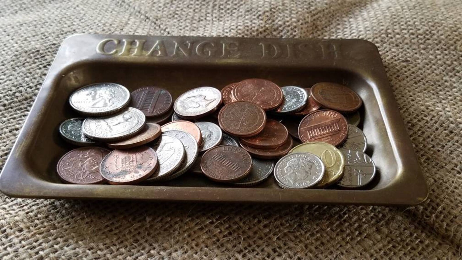 Vintage Heavy Solid Brass Pocket Change Tray 155grms - Etsy