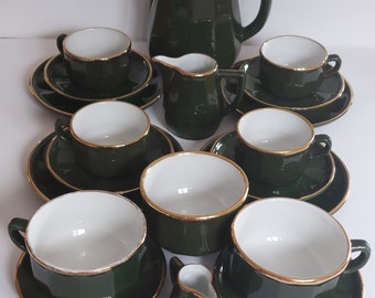 RARE Vintage Apilco Porcelaine France 22 Pieces Tea- Coffee Set c1960