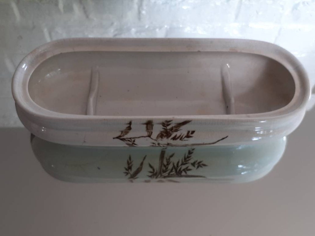 Antique Ceramic Toiletry- Razor Box 