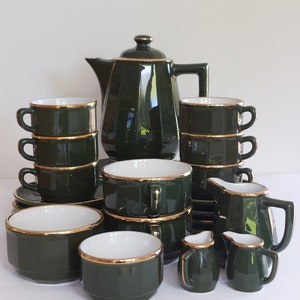 RARE Vintage Apilco Porcelaine France 27 Pieces Tea- Coffee Set c1960
