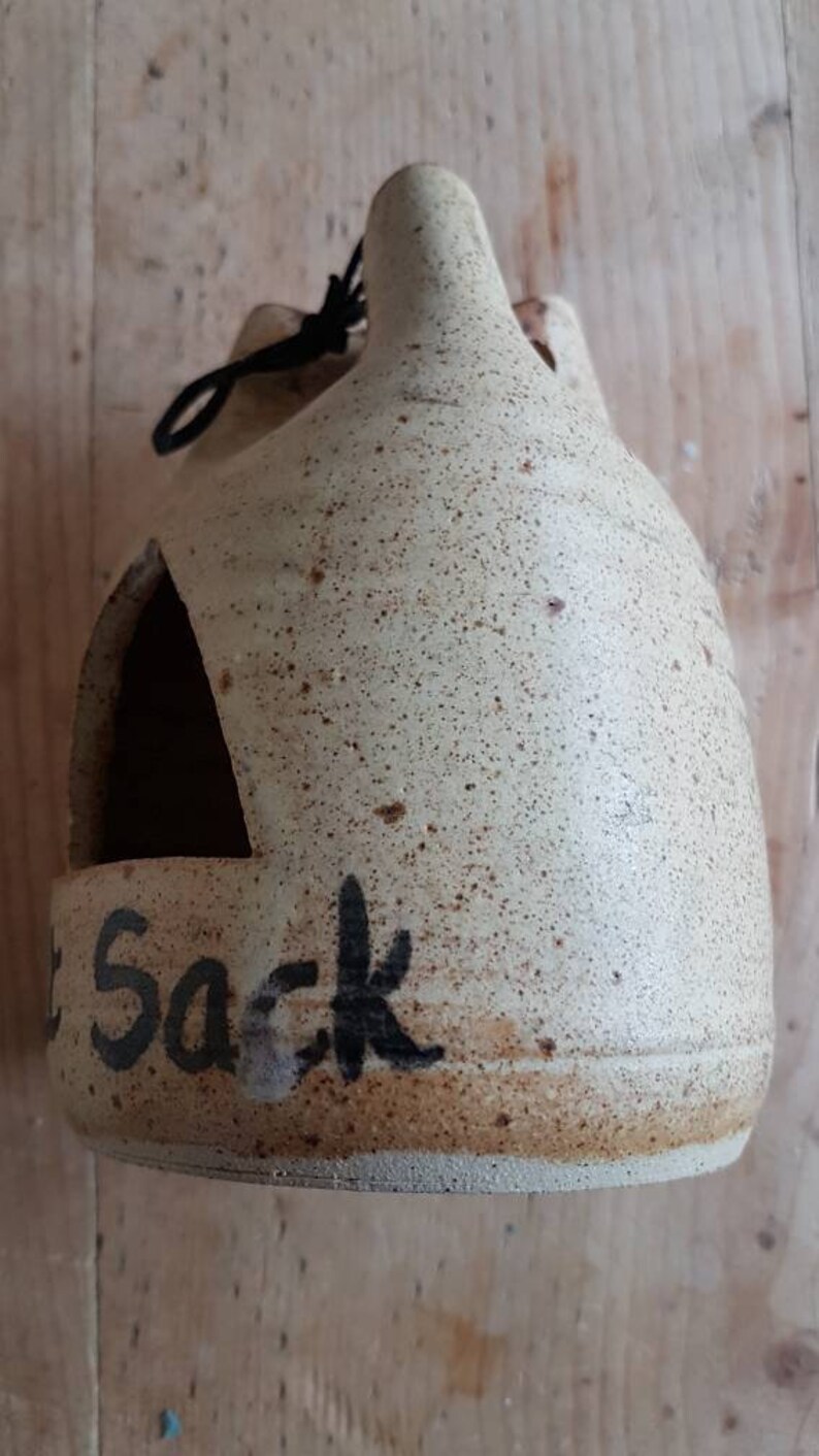 Made in England Stoneware Rustic Salt Sack Pottery