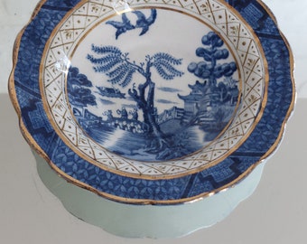 Antique Booths Silicon China "Real Old Willow" Small Bowl- Saucer- Soap Dish c1920