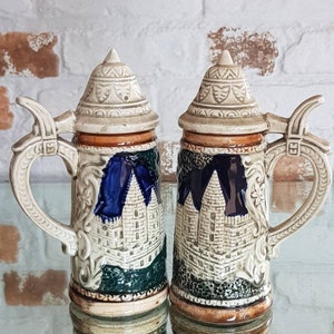 Vintage X-LARGE &quot;Stein&quot; Salt and Pepper Pots! 5.9&quot; inches Tall