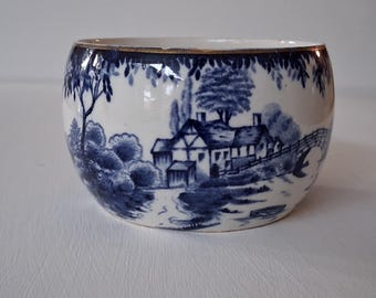 Delightful Antique Blue + White Small Bowl c1920