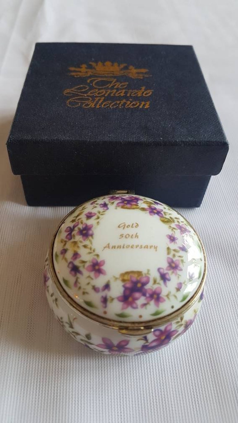 The Leonardo Collection Floral Trinket Pill Box Gold | Etsy