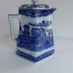 Rare Antique Original Maling Ringtons LARGE Tea Merchants Willow Lidded Teapot- Jug c1920