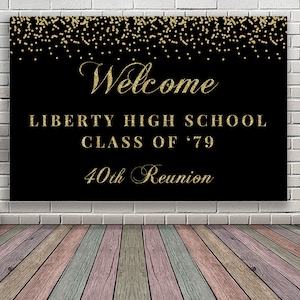 Class reunion decorations 1979 Reunion banner 40th reunion decoration 40th reunion backdrop 2009 1999 1989 1969
