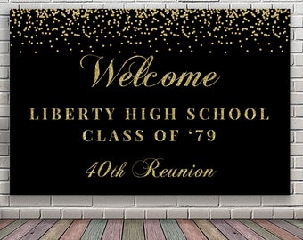 Class reunion decorations 1979 Reunion banner 40th reunion decoration 40th reunion backdrop 2009 1999 1989 1969