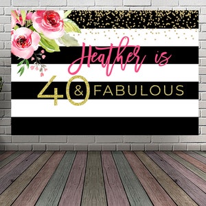 40e verjaardag achtergrond roze bloemen 40e 50e 60e verjaardag achtergrond roze en goud Foto achtergrond voor verjaardagsfeestje