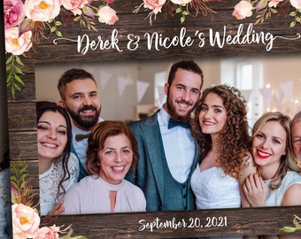 Rustic wedding decoration Rustic floral Wedding decorations rustic floral Photo booth frame wedding floral frame
