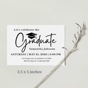 SALE Graduation party insert card Printable template inserts 5 size options Details cards Celebrate Graduate invitation 3.5 x 5 inches