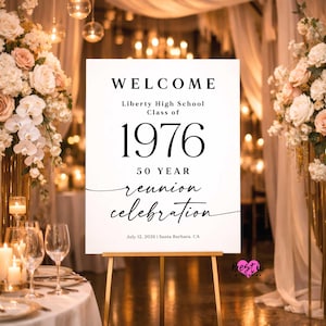 Cartello di benvenuto per la riunione di classe, poster minimalista, qualsiasi anno (stampato o digitale)