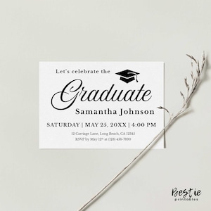 Graduation party insert card, Printable template inserts 3 size options Details cards Celebrate Graduate invitation 3.5 x 5 inches