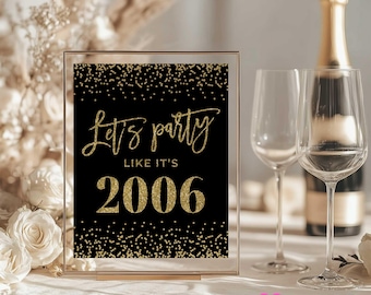 20th Anniversary/Reunion Celebration Sign, Black & Gold, 2003 Theme (Digital Download)