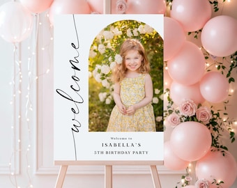 Personalized Photo Birthday Welcome Sign, Kids or Teen (Digital or Printed)