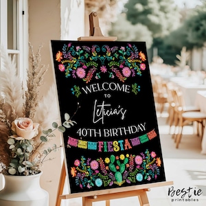 Fiesta birthday welcome sign, Mexican themed birthday party