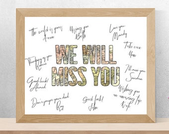 Farewell gift moving Farewell printable sign Guestbook sign printable Farewell party decorations Farewell party ideas We will miss you
