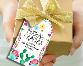DIGITAL DOWNLOAD Gracia tag Fiesta thank you tag Mexican theme favor tags Muchas gracias Mexico wedding favor Mexico baby shower Fiesta
